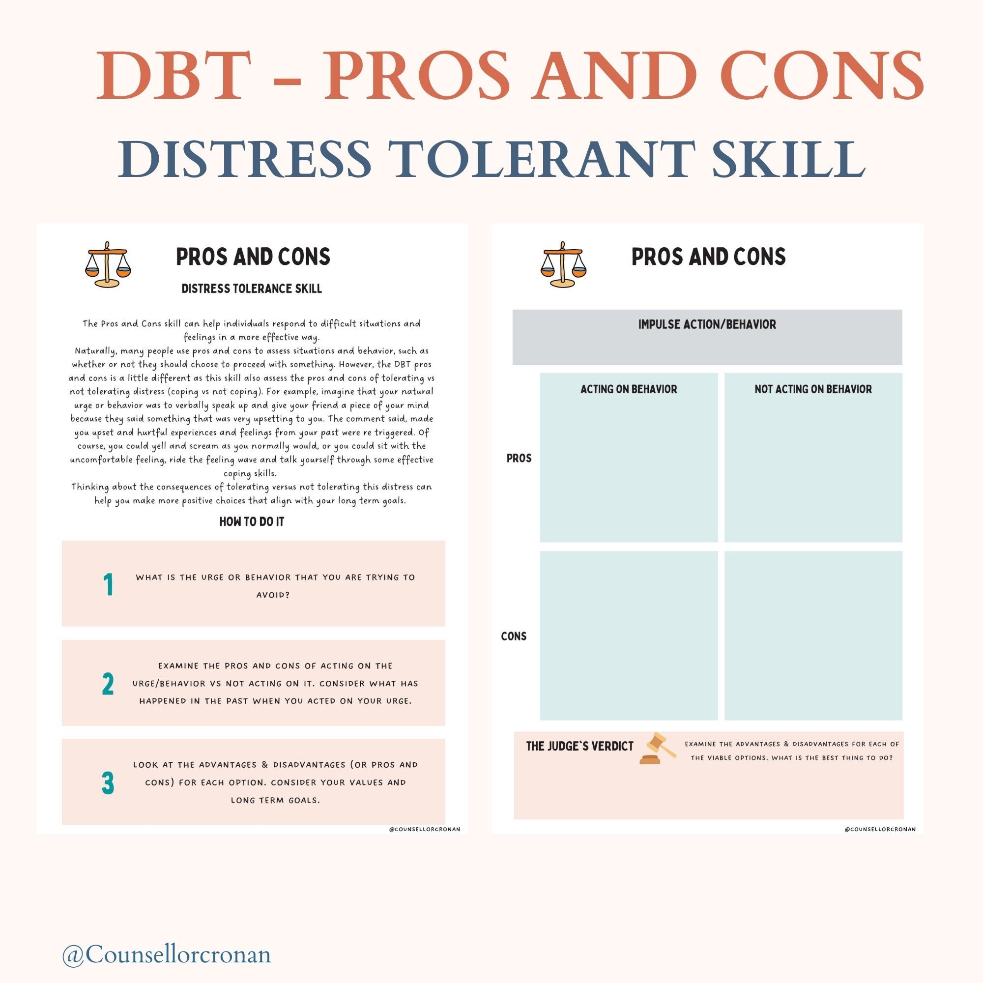 dbt pros and cons worksheet