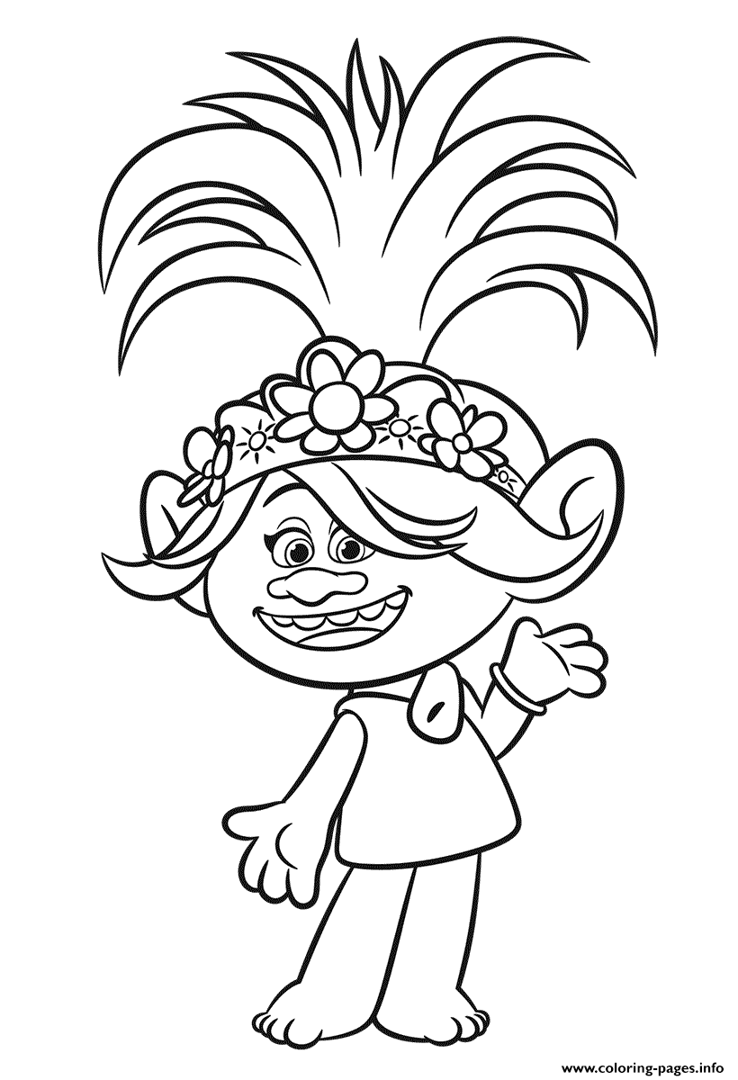 Queen Poppy Coloring Pages Coloring Page Printable