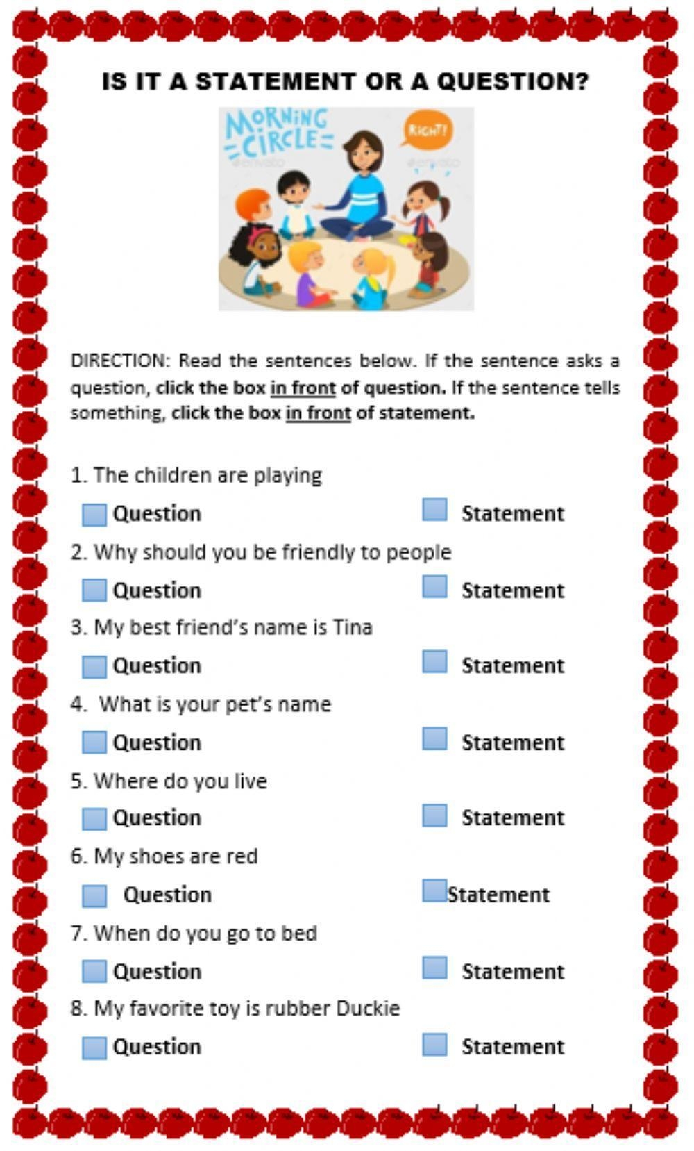 i statement worksheet