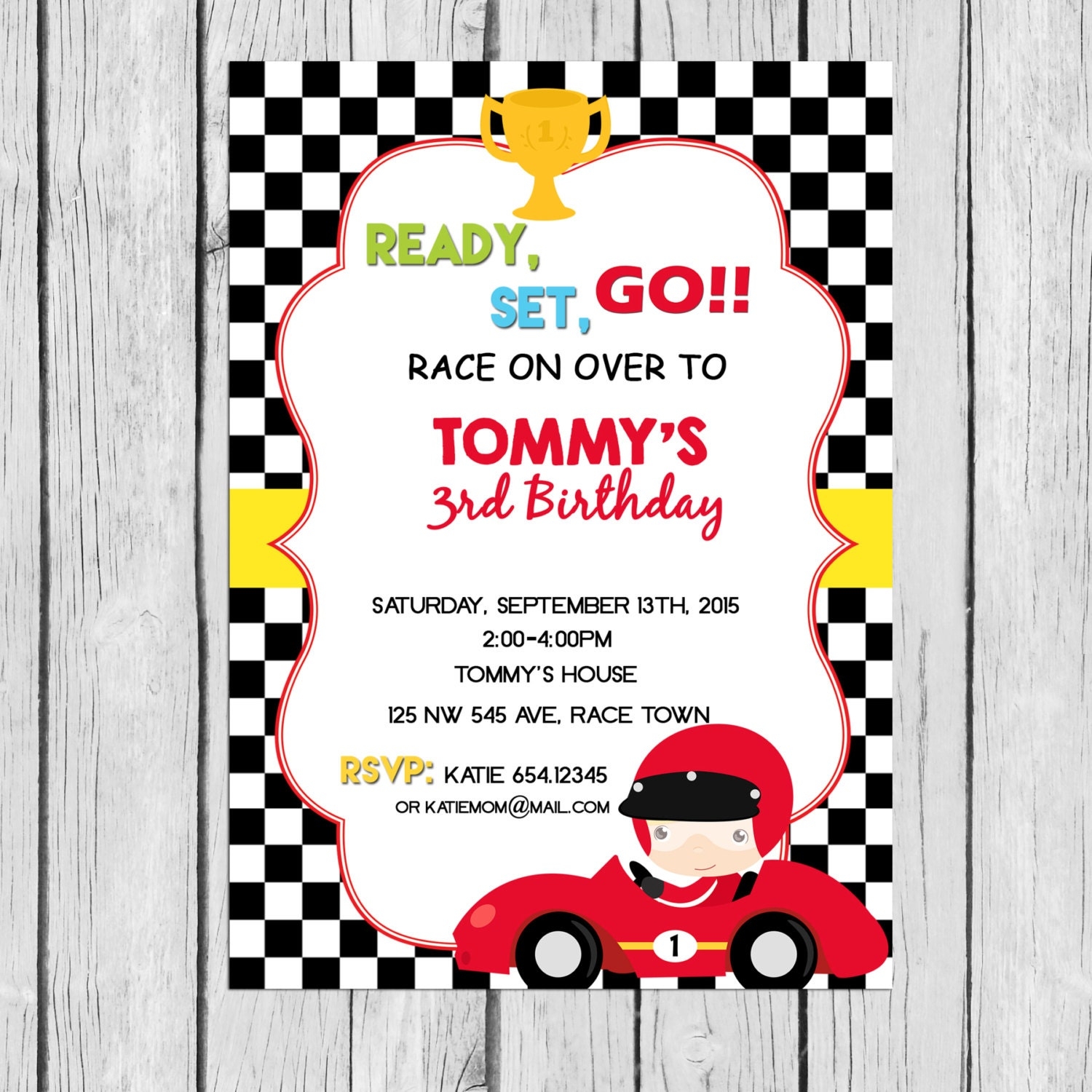 Race Car Invitation Template