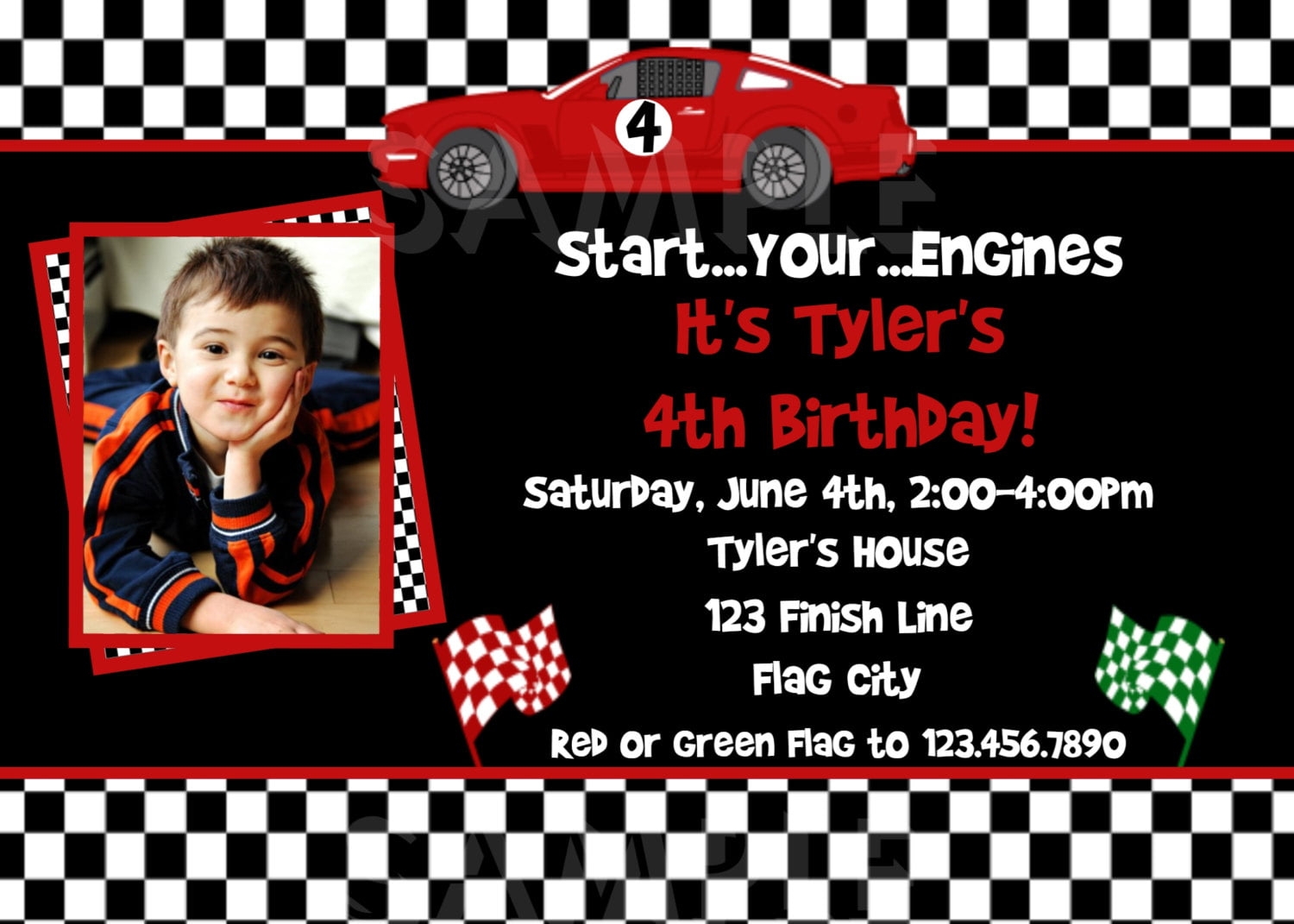 Race Car Invitation Template