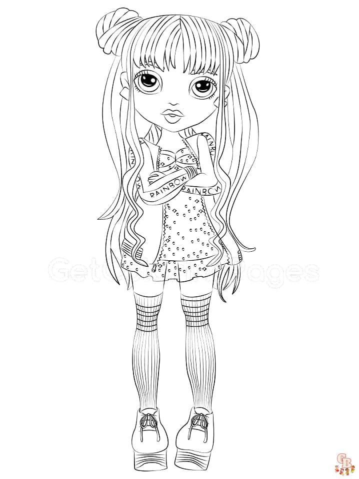 printable coloring pages rainbow high