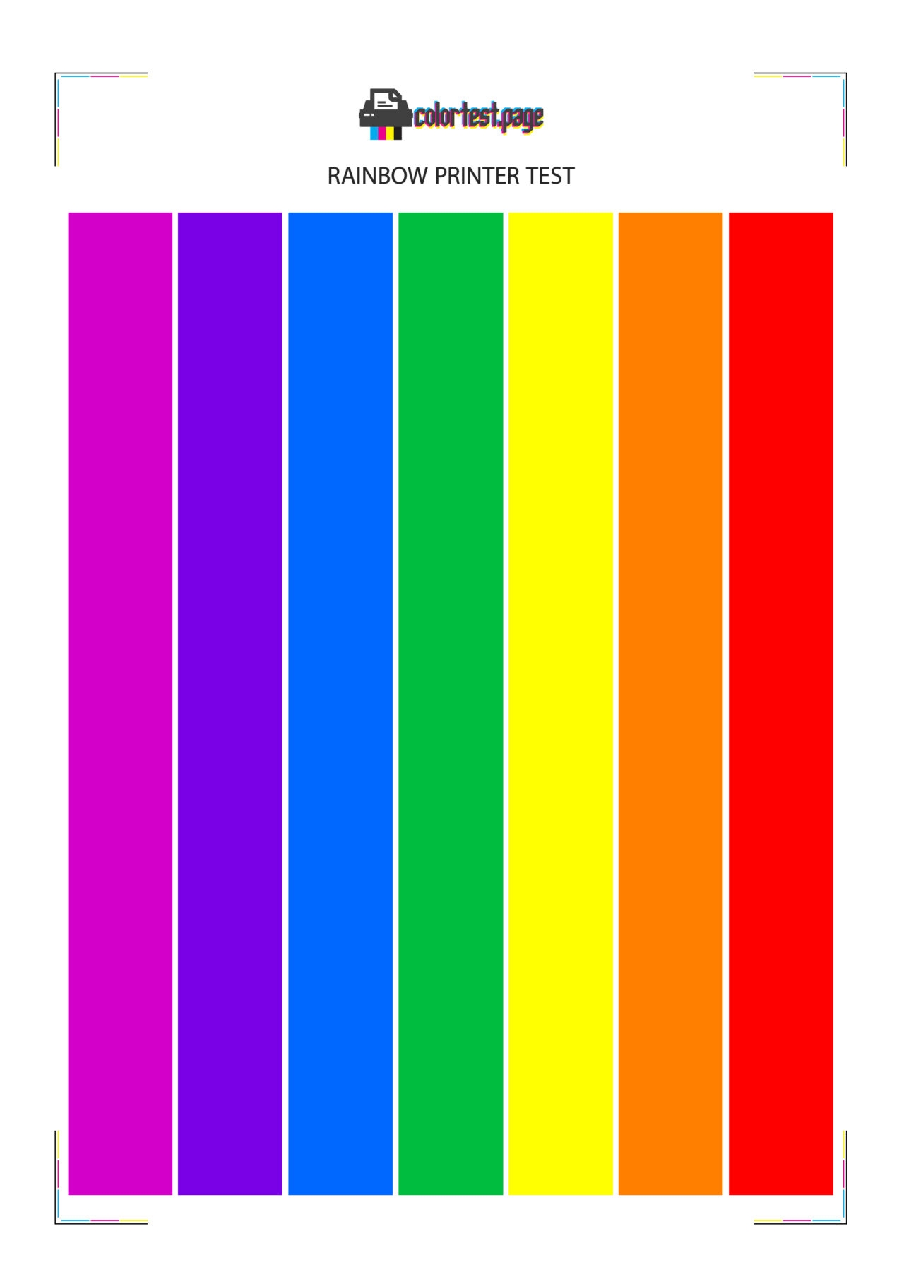 Colorful Printer Test Page