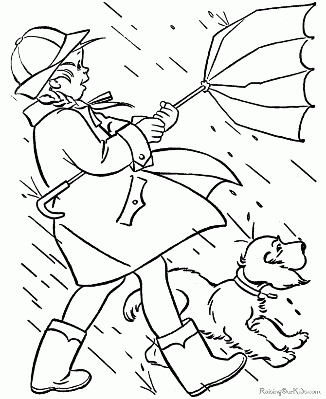 Rainy Day Coloring Pages