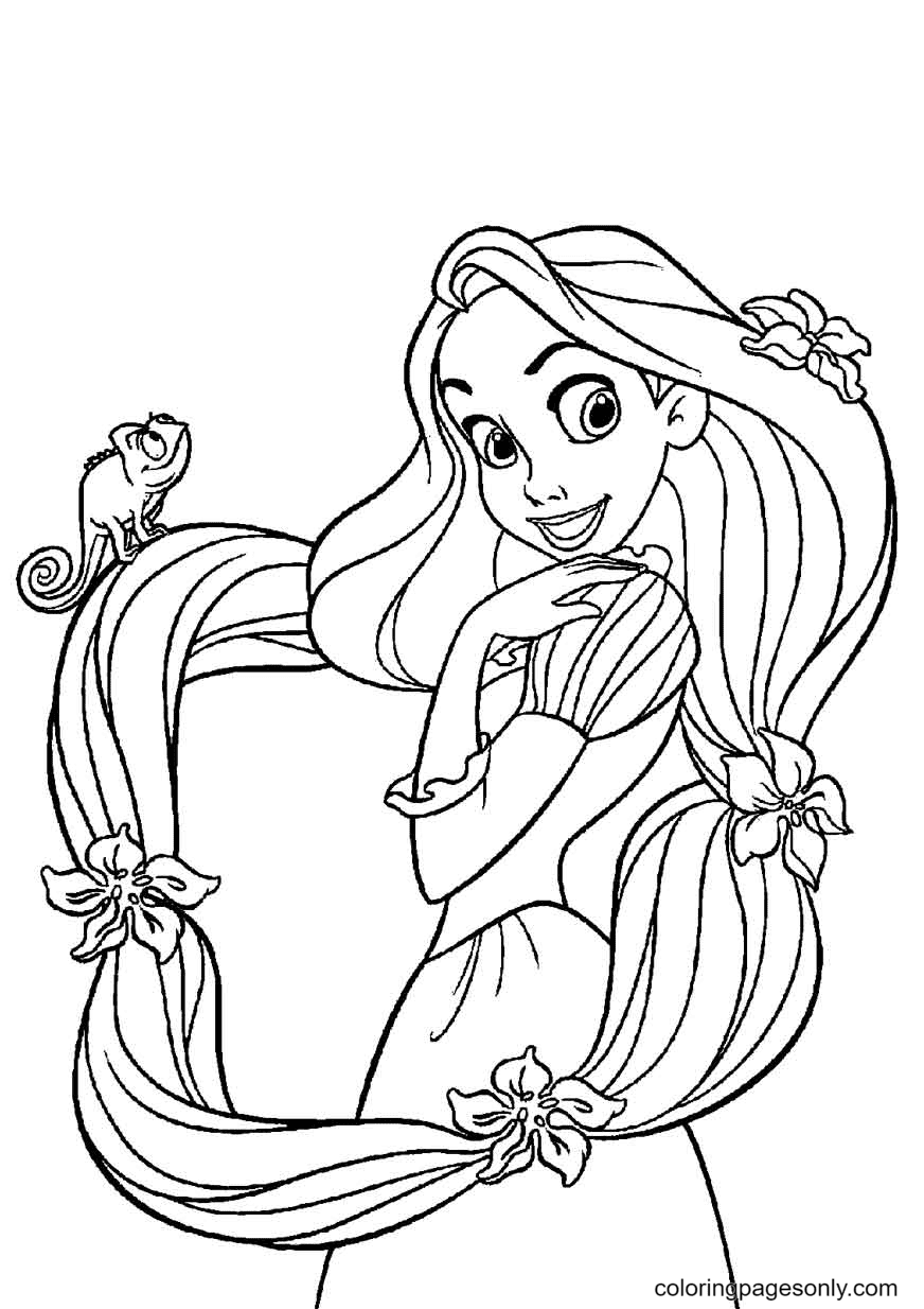 rapunzel free coloring pages