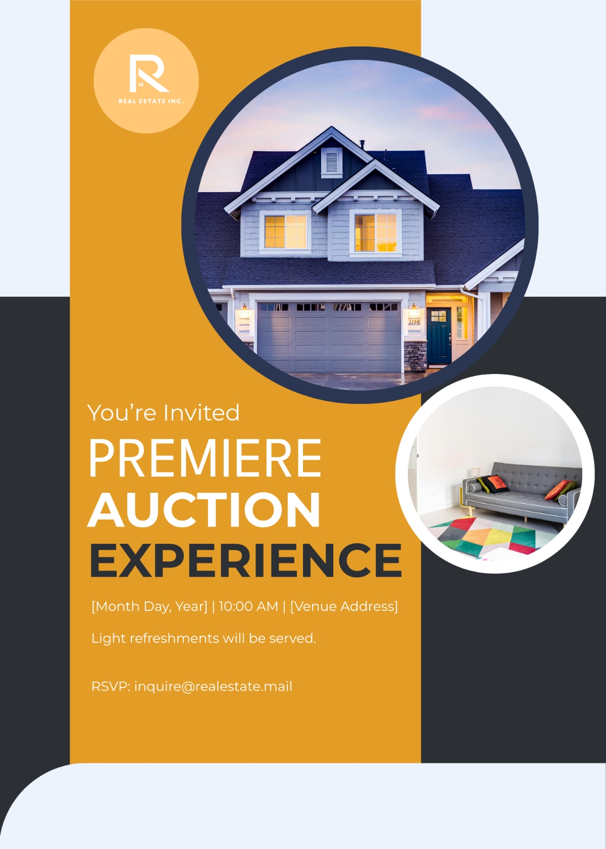 Real Estate Auction Invitation Card Template Edit Online Download 