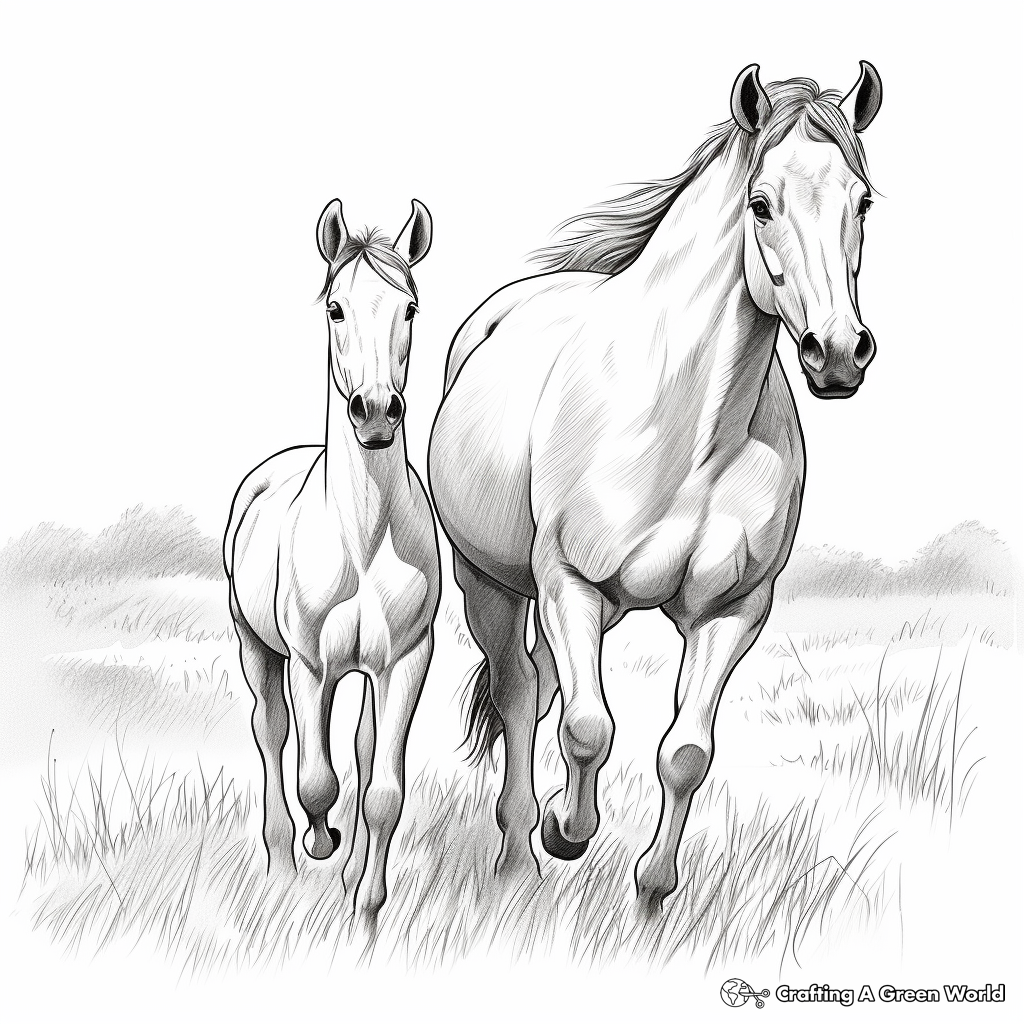 Realistic Horse Coloring Pages