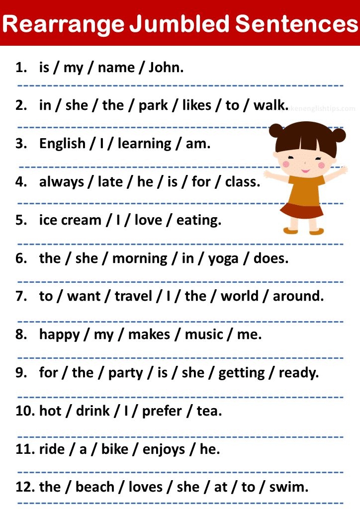 making sentences worksheets