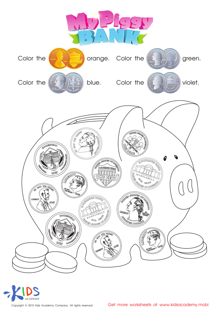 Recognizing Money Money Worksheet Phonics Printable PDF For Children