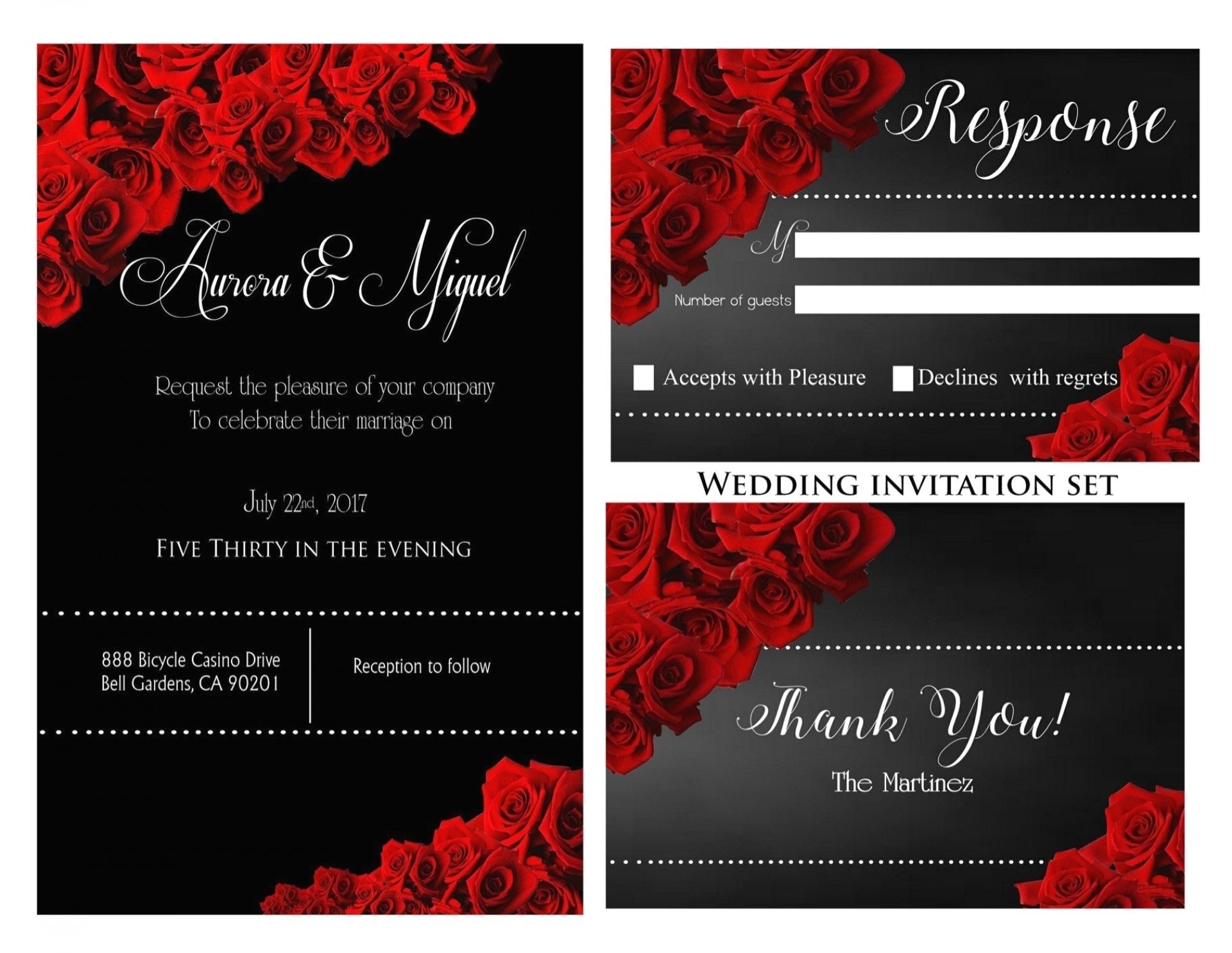 Red And Black Wedding Invitation Templates Best Templates Resources
