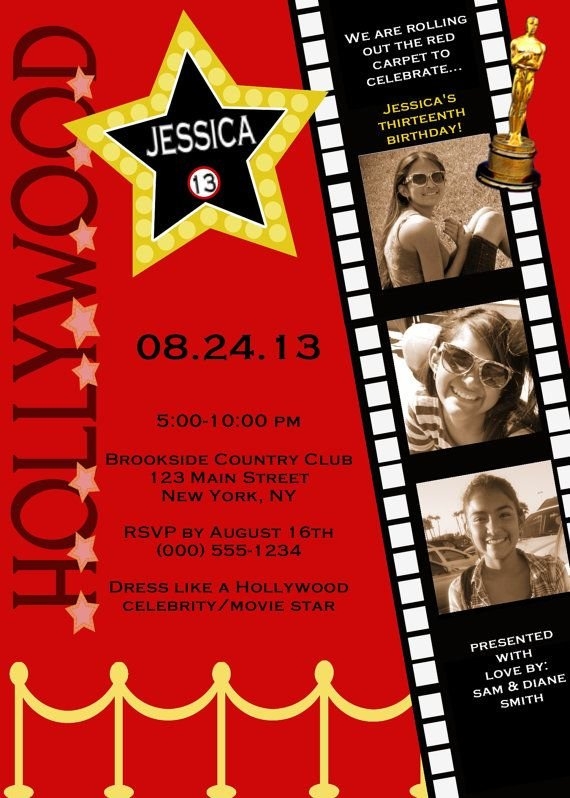 Red Carpet Blank Invitations