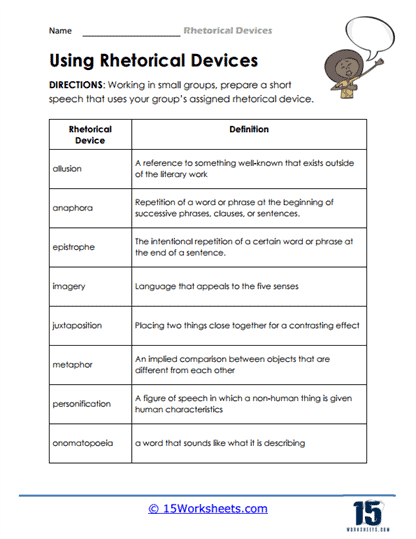 Rhetorical Devices Worksheets 15 Worksheets Worksheets Library