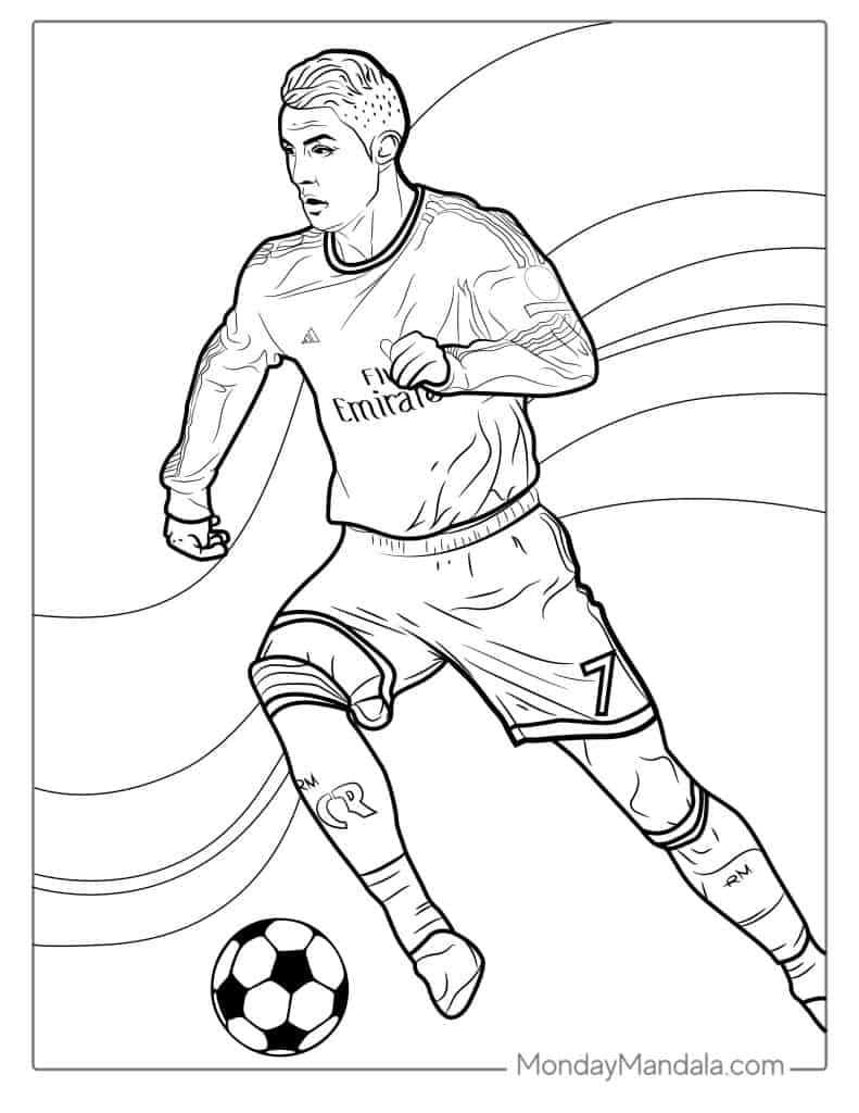 Ronaldo Coloring Page Free PDF Printables Coloring Home