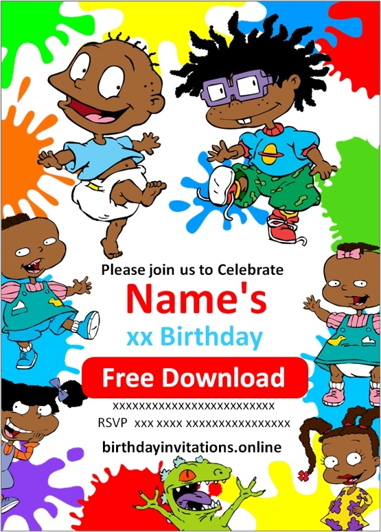 blank rugrats invitations templates