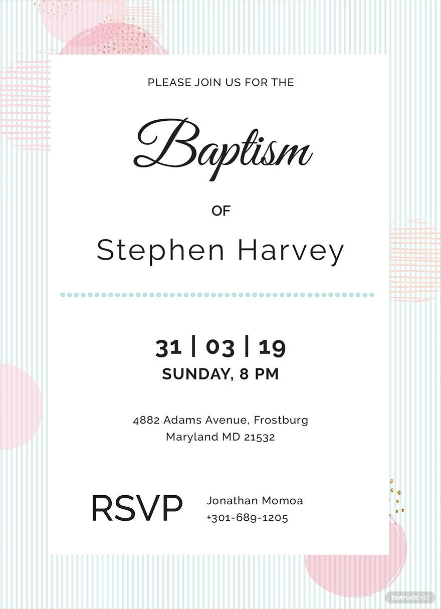baptism invitation template word