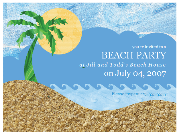 beach birthday invitation templates