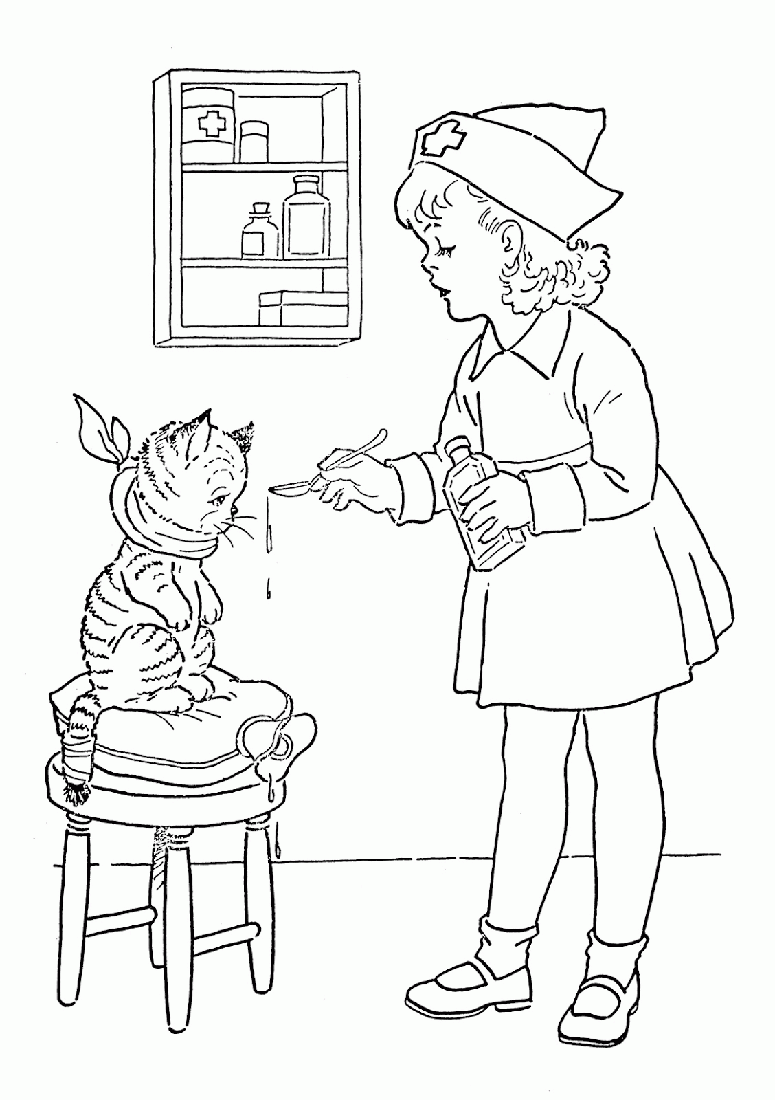 School Nurse Coloring Pages Coloring Home
