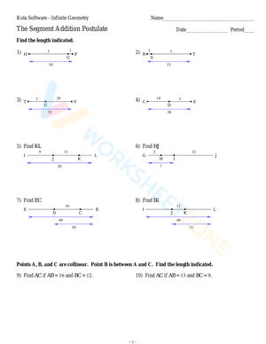 Segment Addition Postulate Color By Number Teaching Resources 