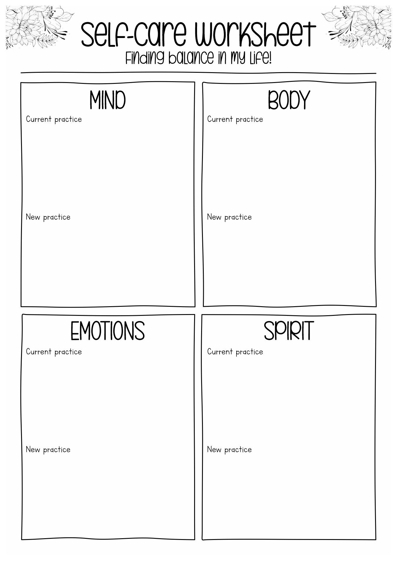 Self Care Worksheets Printable Self Esteem Worksheets Self Care