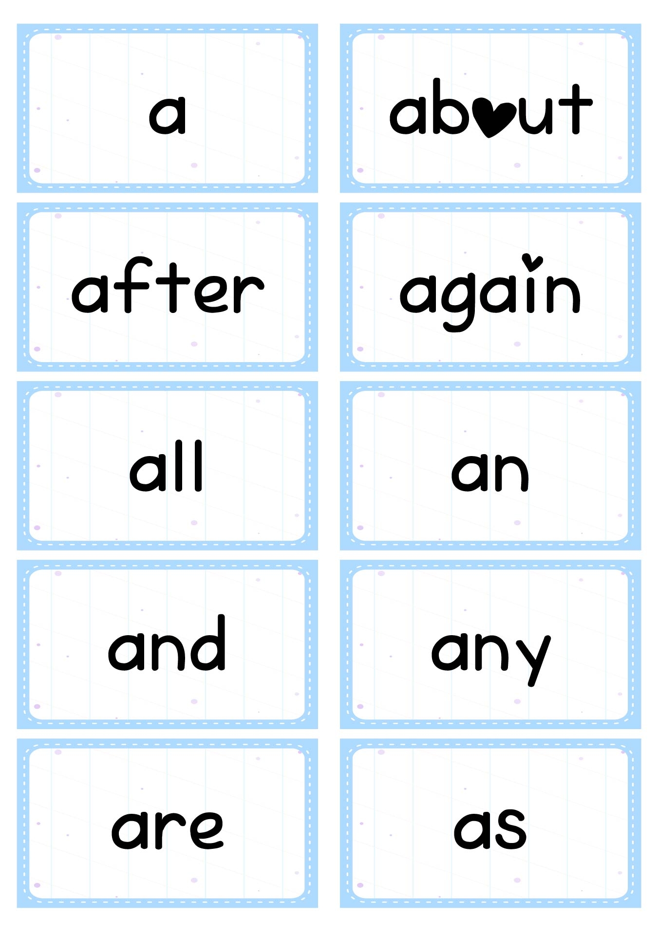 picture word cards printable