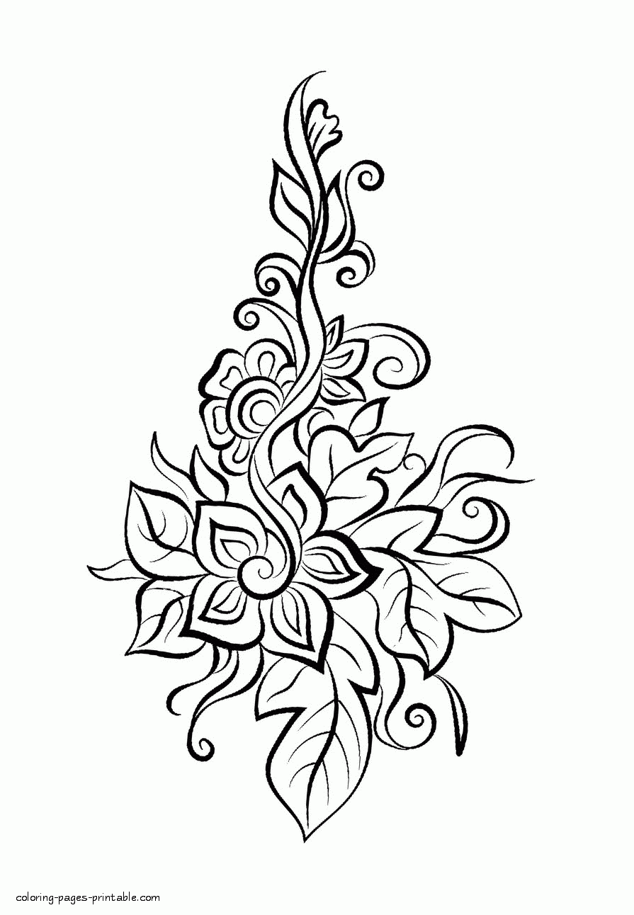 Simple Flower Coloring Page For Adults COLORING PAGES PRINTABLE COM
