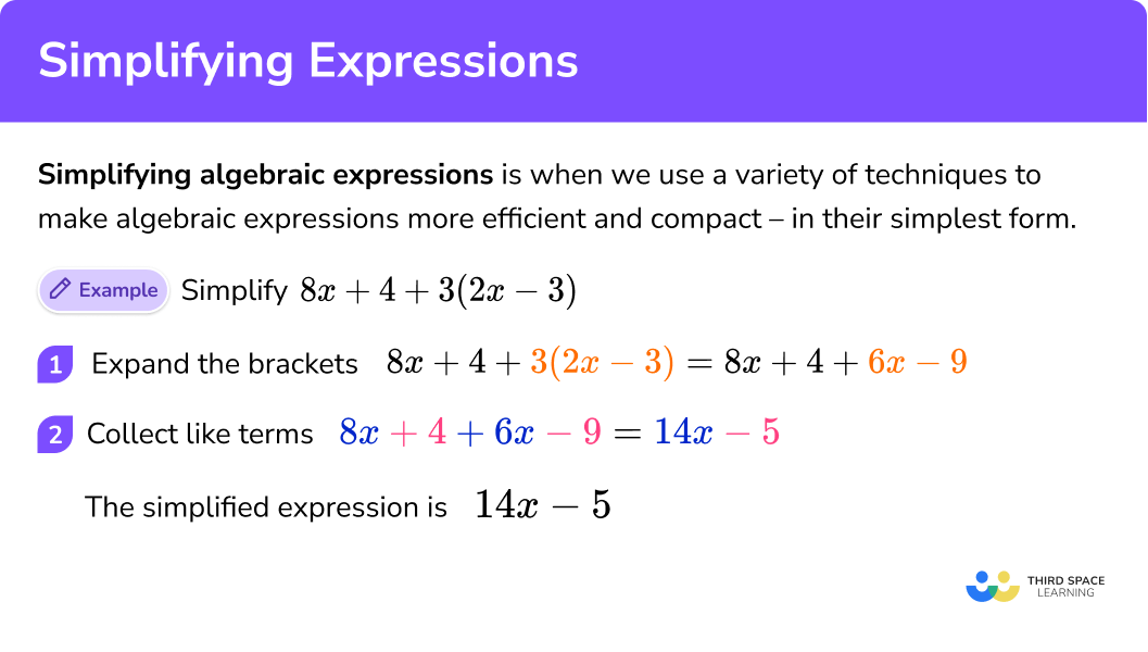 Simplify Algebraic Expressions Worksheets Master Algebra With Our Easy 