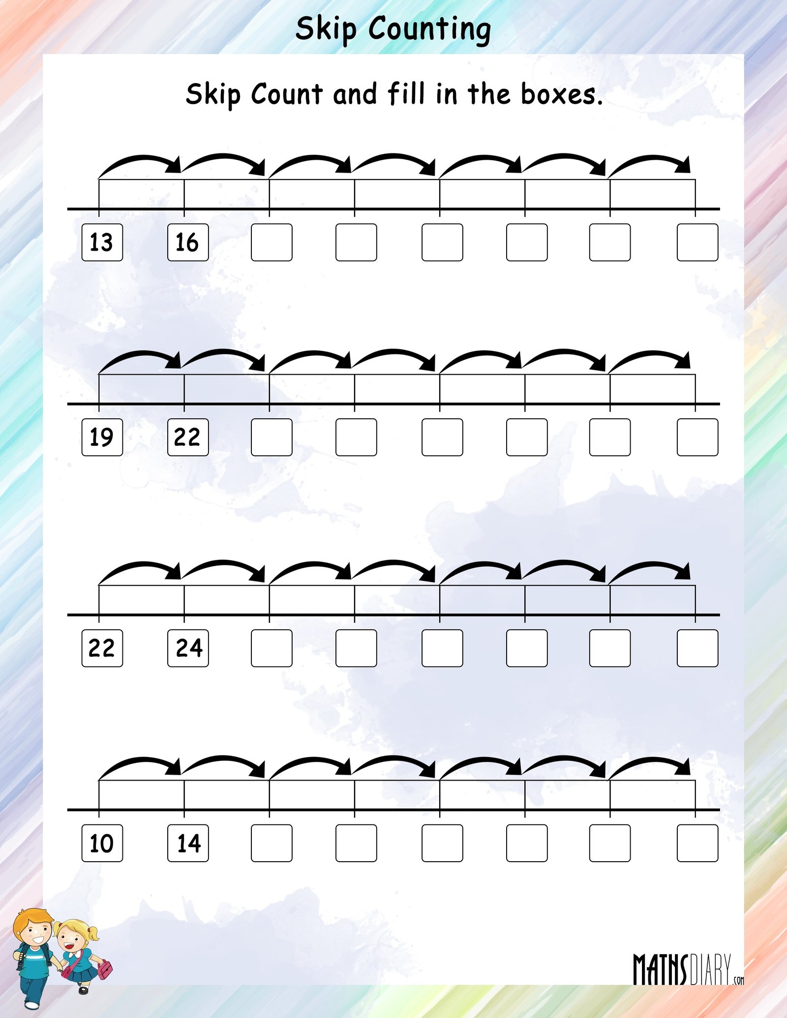 counting on worksheets