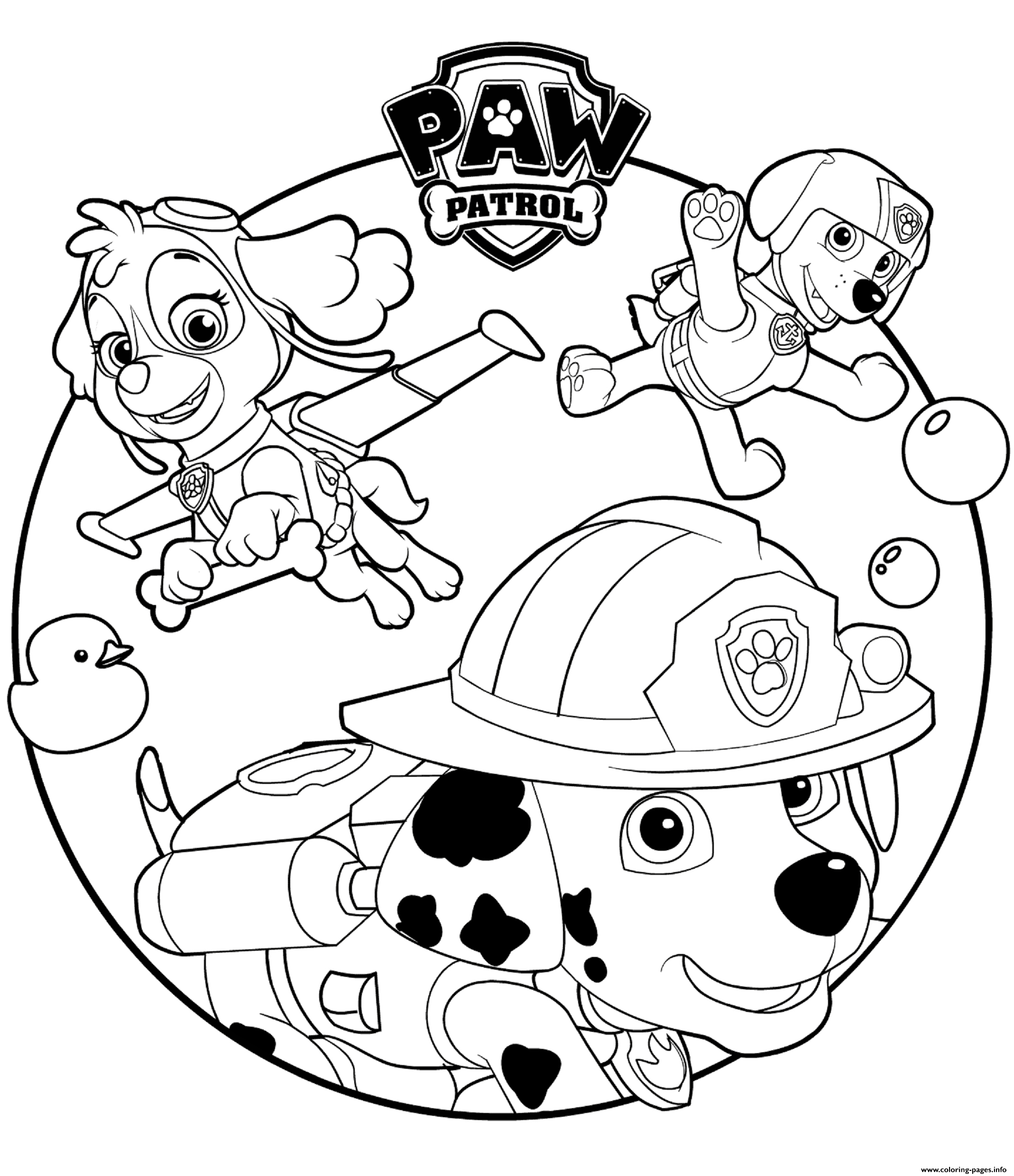 Skye Marshall And Rocky Paw Patrol Coloring Pages Printable