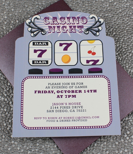 Slot Machine Casino Night Invitation Template Download Print