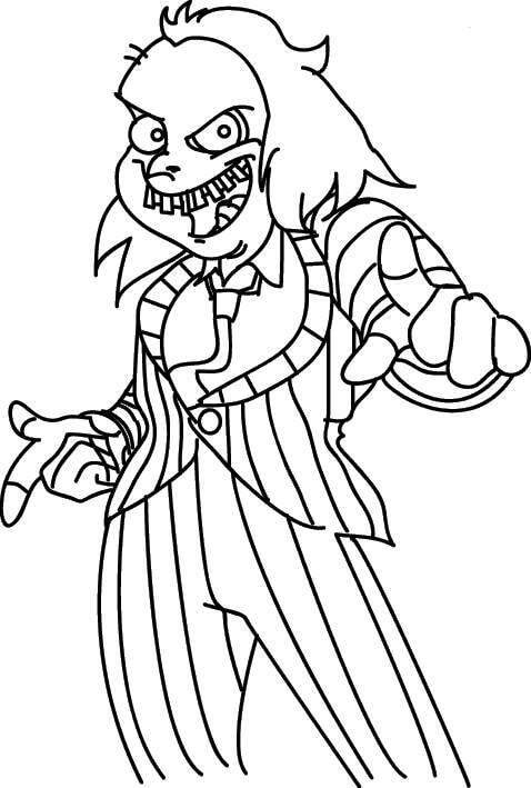 Smiling Beetlejuice Coloring Page Free Printable Coloring Pages For Kids