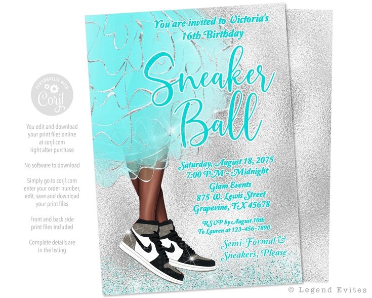 Sneaker Ball Invitation Template Printable Calendars AT A GLANCE