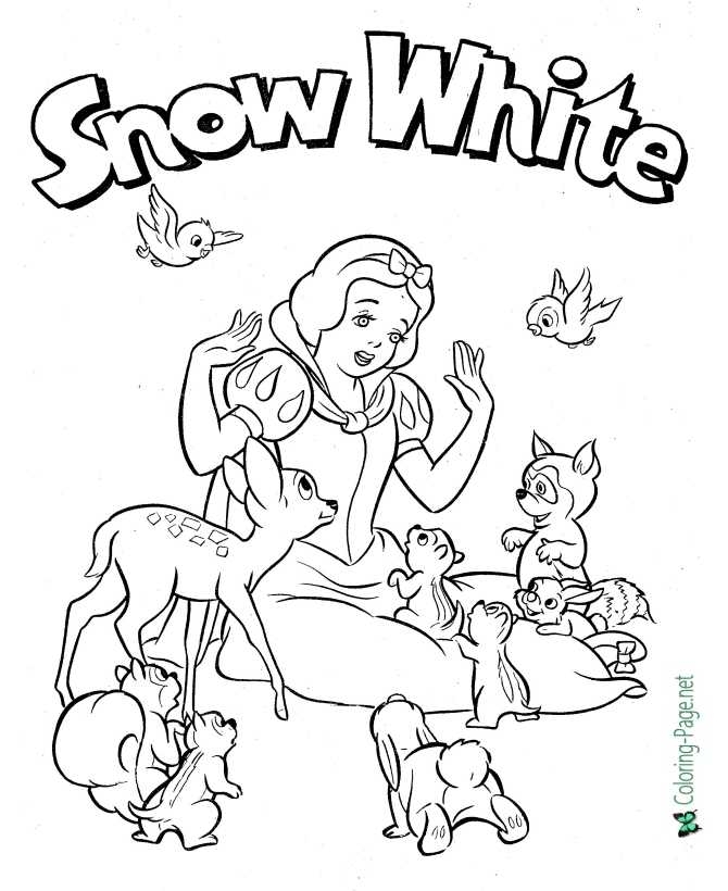 Snow White Coloring Page 01 Fairy Tale