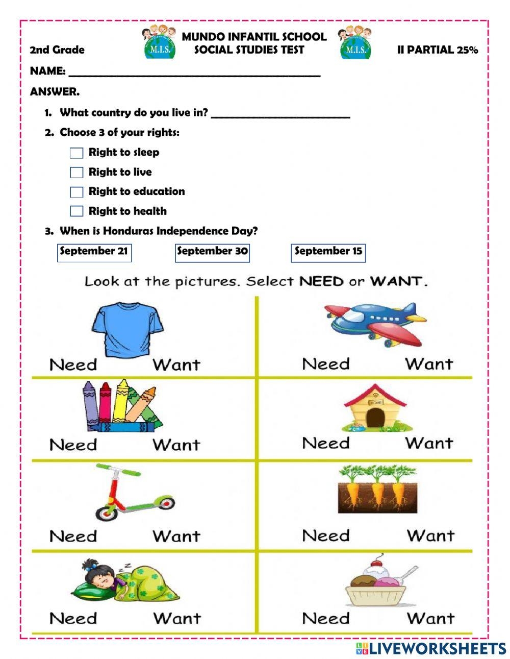 2nd grade social studies worksheets