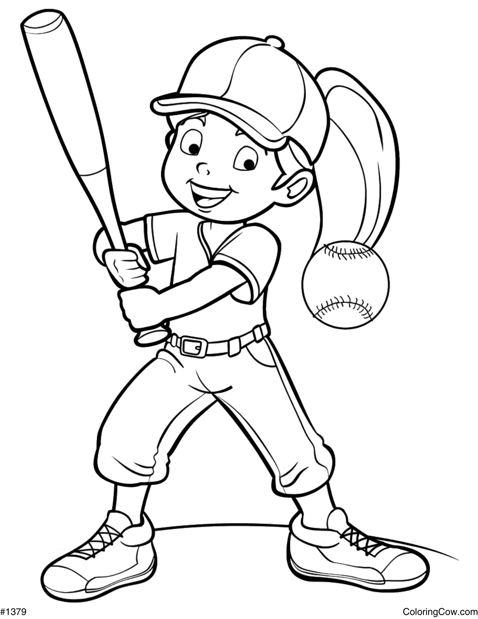 Softball Coloring Page
