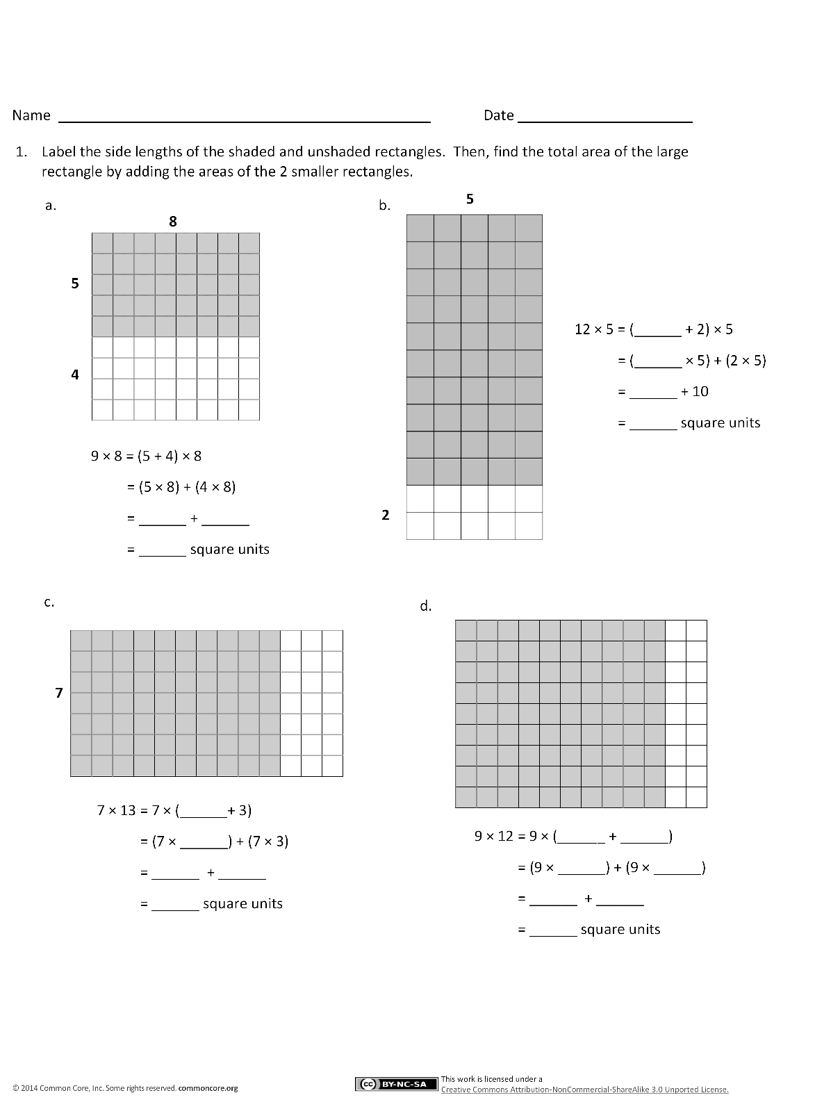 SOLUTION 3rd Grade Distributive Property To Find Total Area 