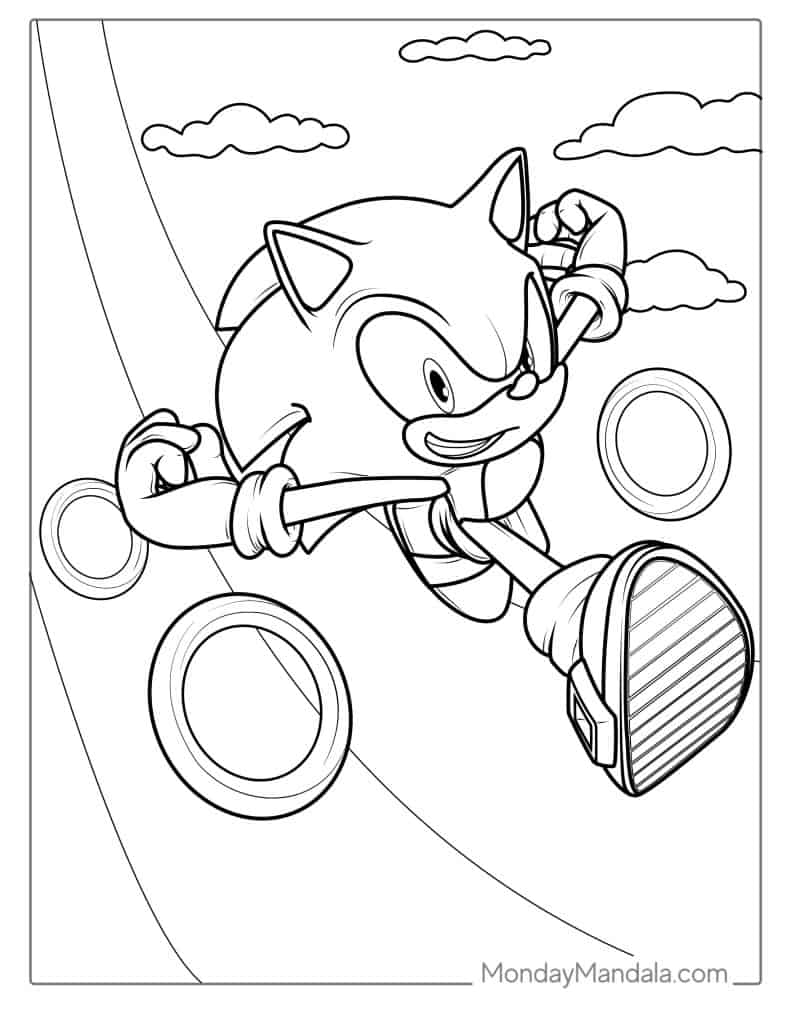 Print Sonic The Hedgehog Coloring Pages