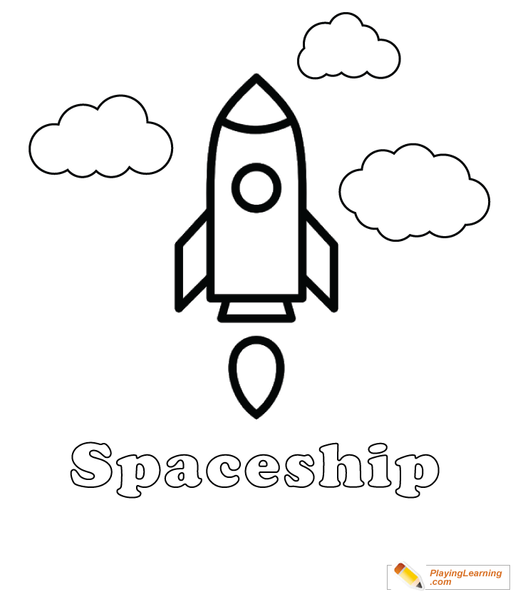 Spaceship Coloring Page 01 Free Spaceship Coloring Page