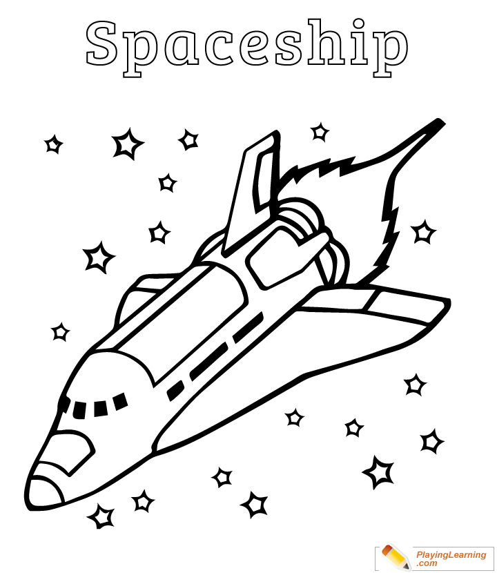 Spaceship Coloring Page 03 Free Spaceship Coloring Page