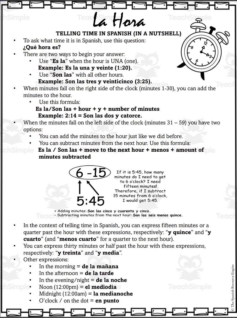 time practice worksheets