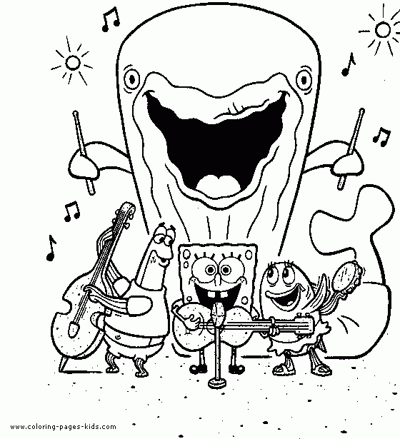 Spongebob Squarepants Color Page Cartoon Color Pages Printable