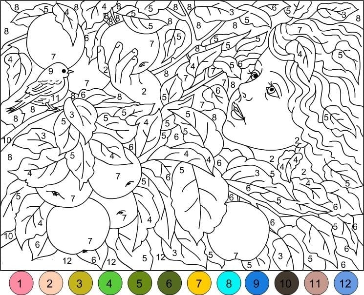 Spring Color By Number Coloring Page Free Printable Coloring Pages