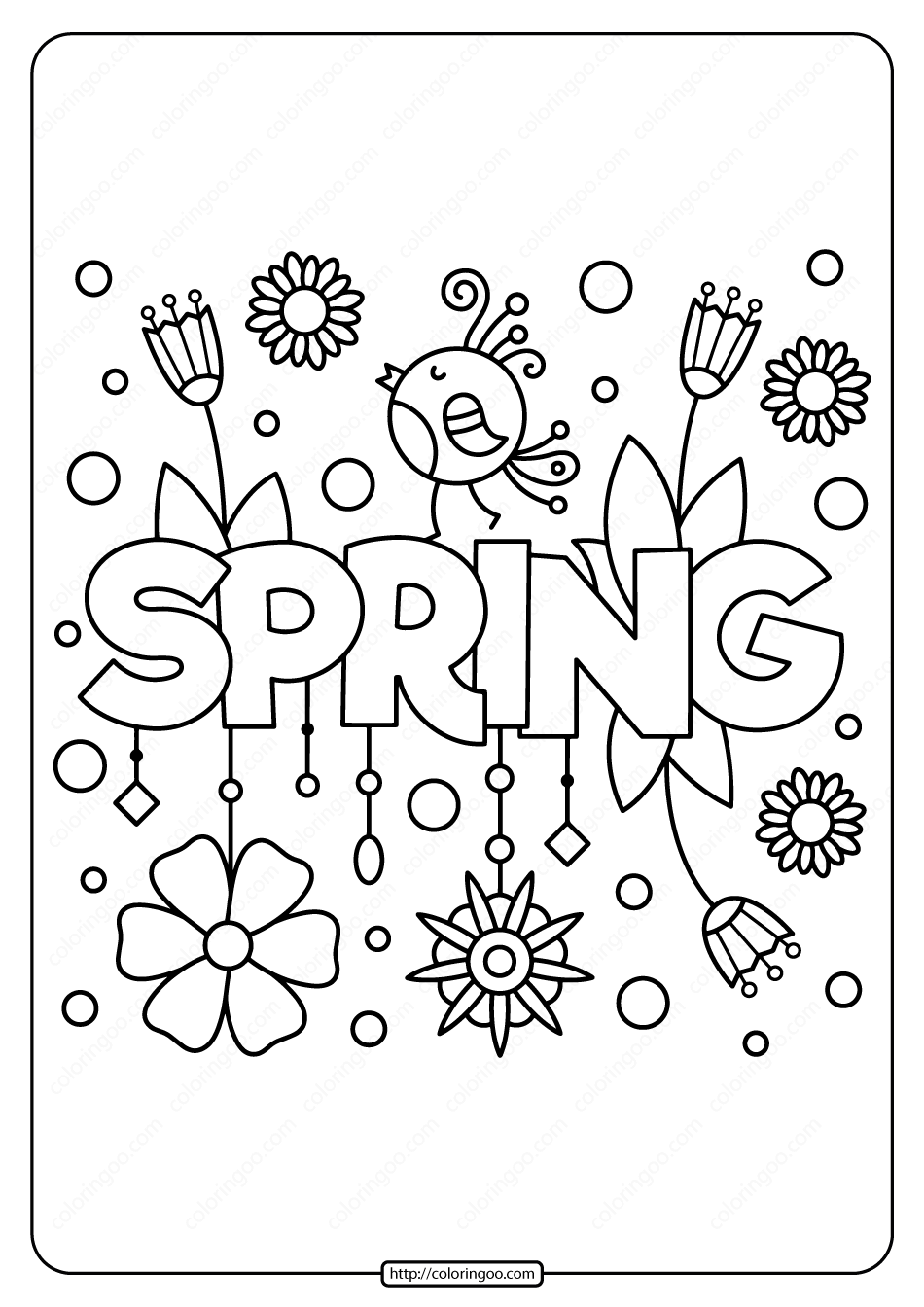 free spring color pages