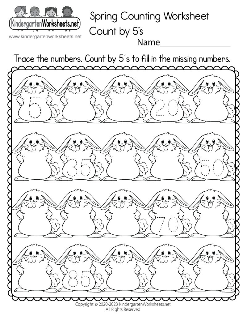 counting on worksheets kindergarten