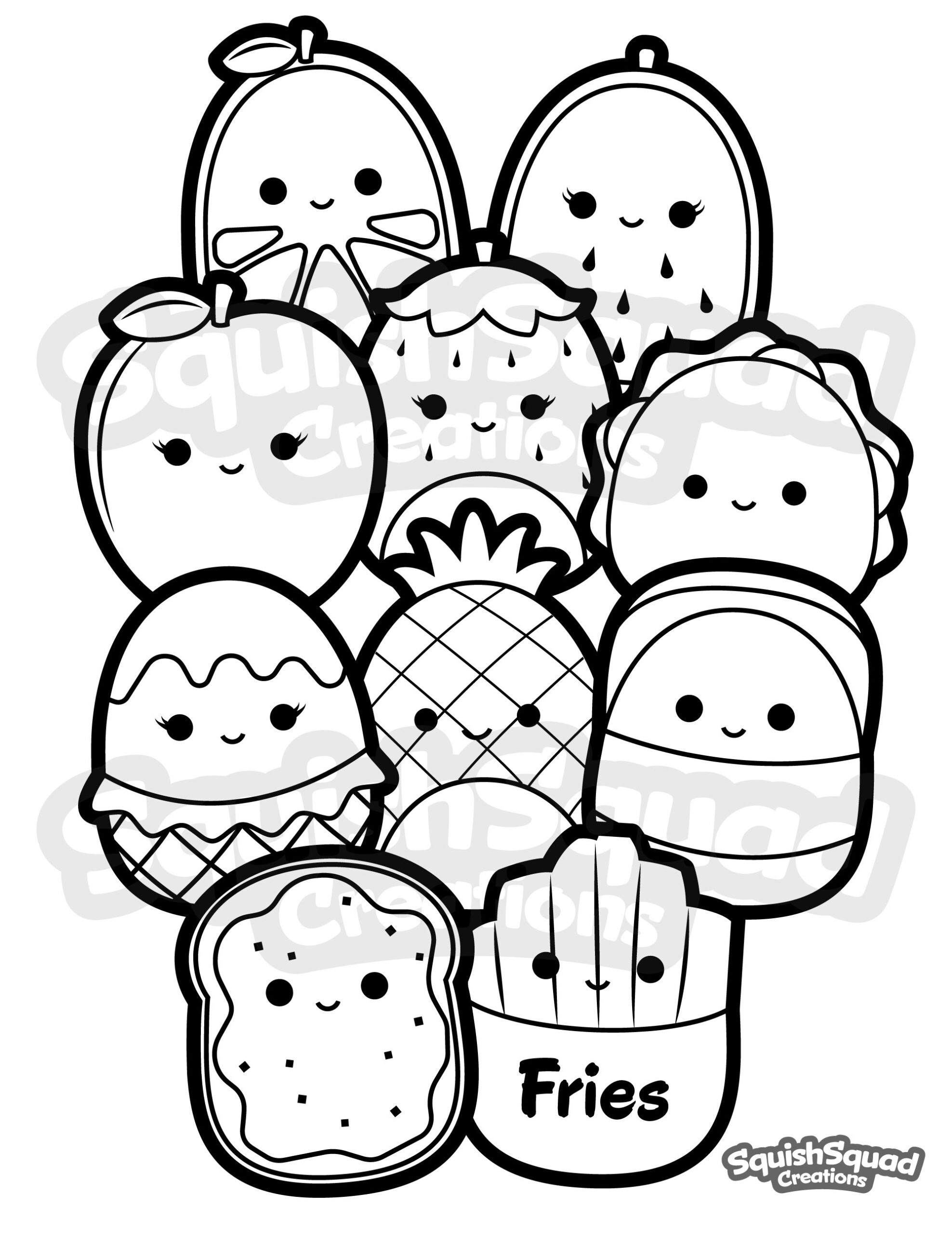 printable coloring pages squishmallow