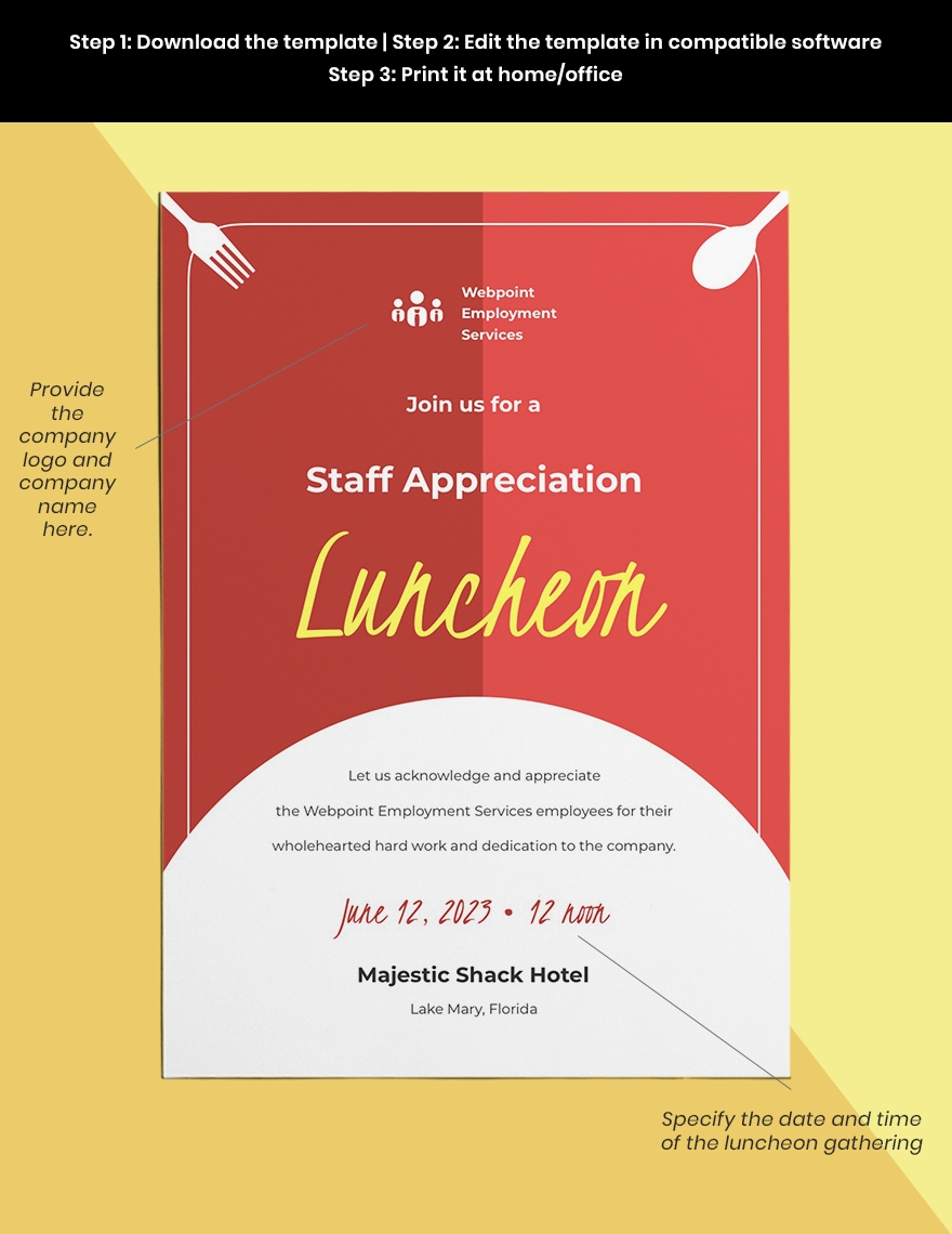 appreciation luncheon invitation template