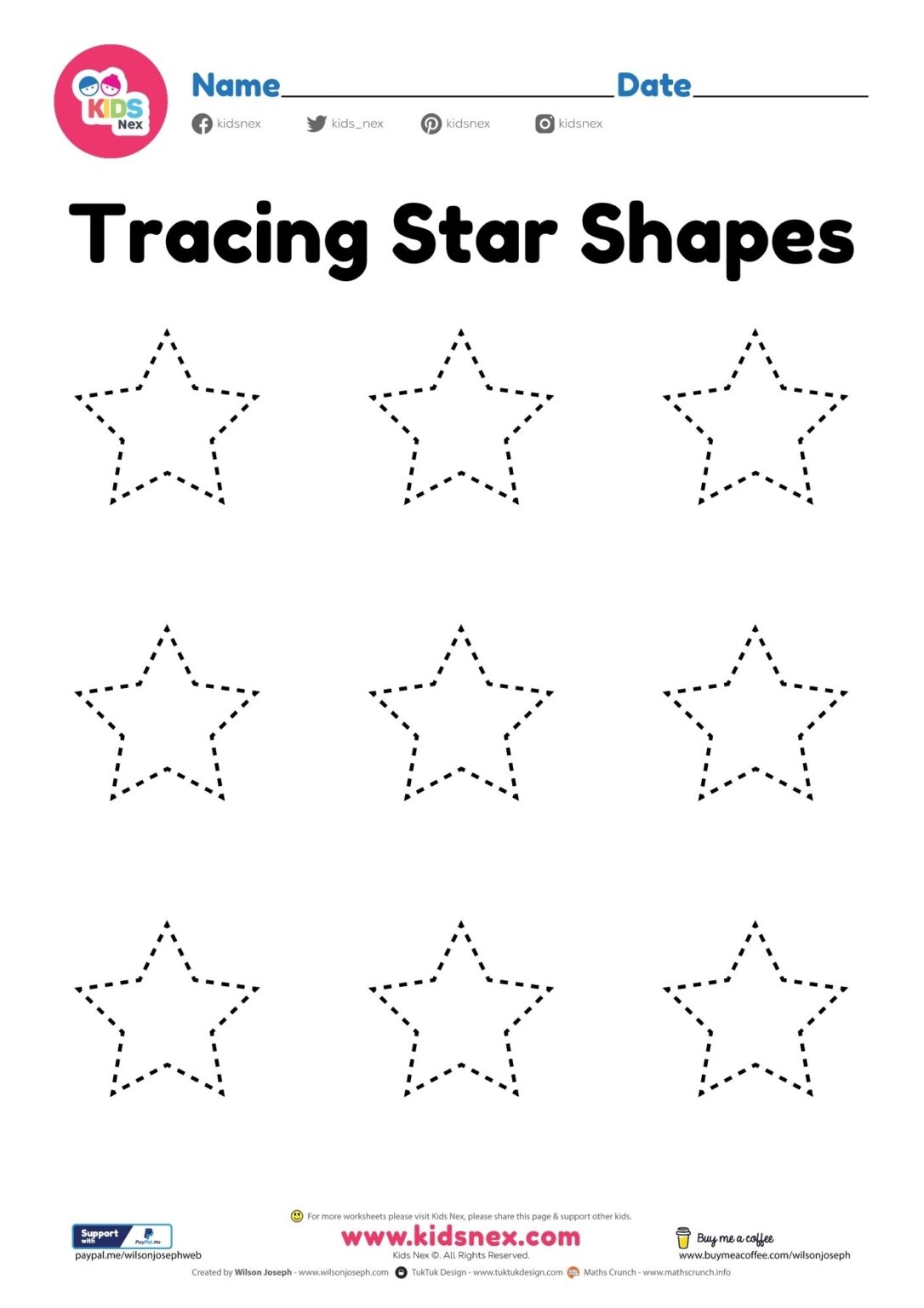 Star Tracing Worksheet For Preschool Printable Pdf Pr Vrogue co