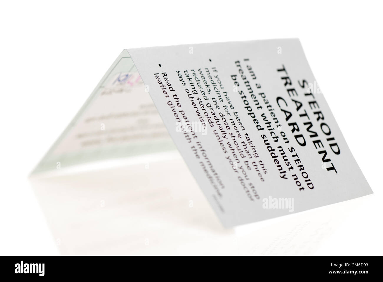 Steroid Treatment Card Stock Photo Alamy