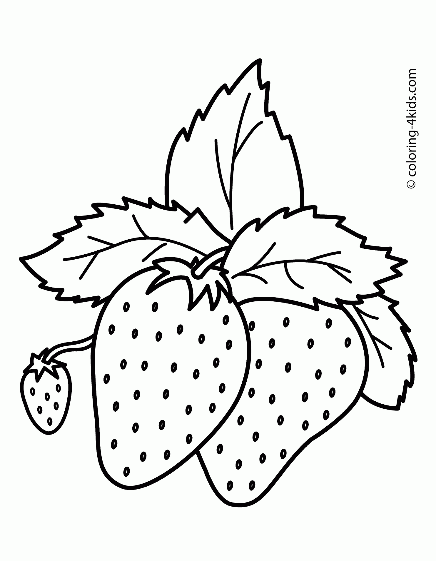 Strawberry Coloring Page Printable