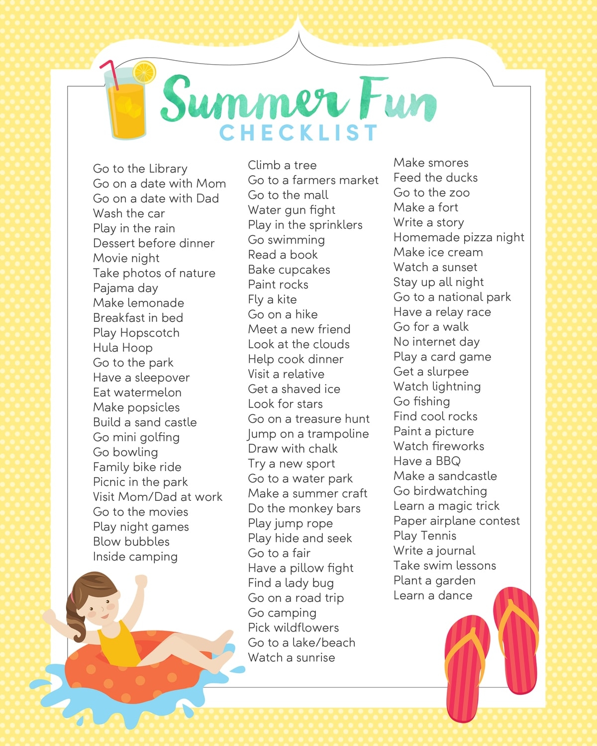 free printable summer activities for kids