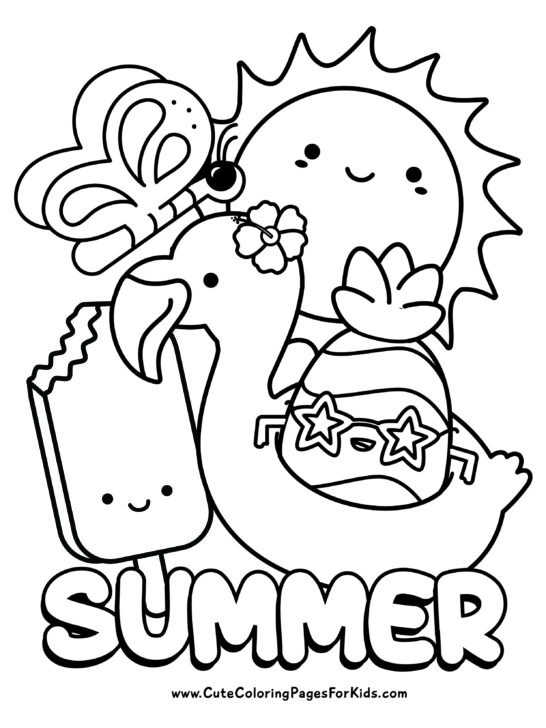 Summer Coloring Pages 10 Free Printable PDF Downloads Cute Coloring 